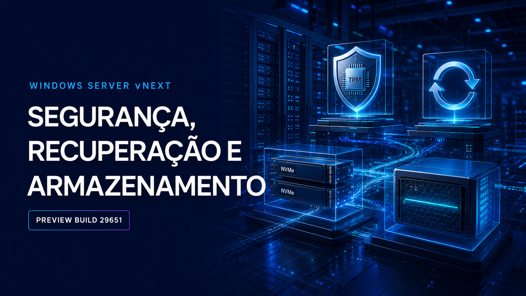 Windows Server vNext: Microsoft testa Trusted Launch, recuperação automática e NVMe over Fabrics